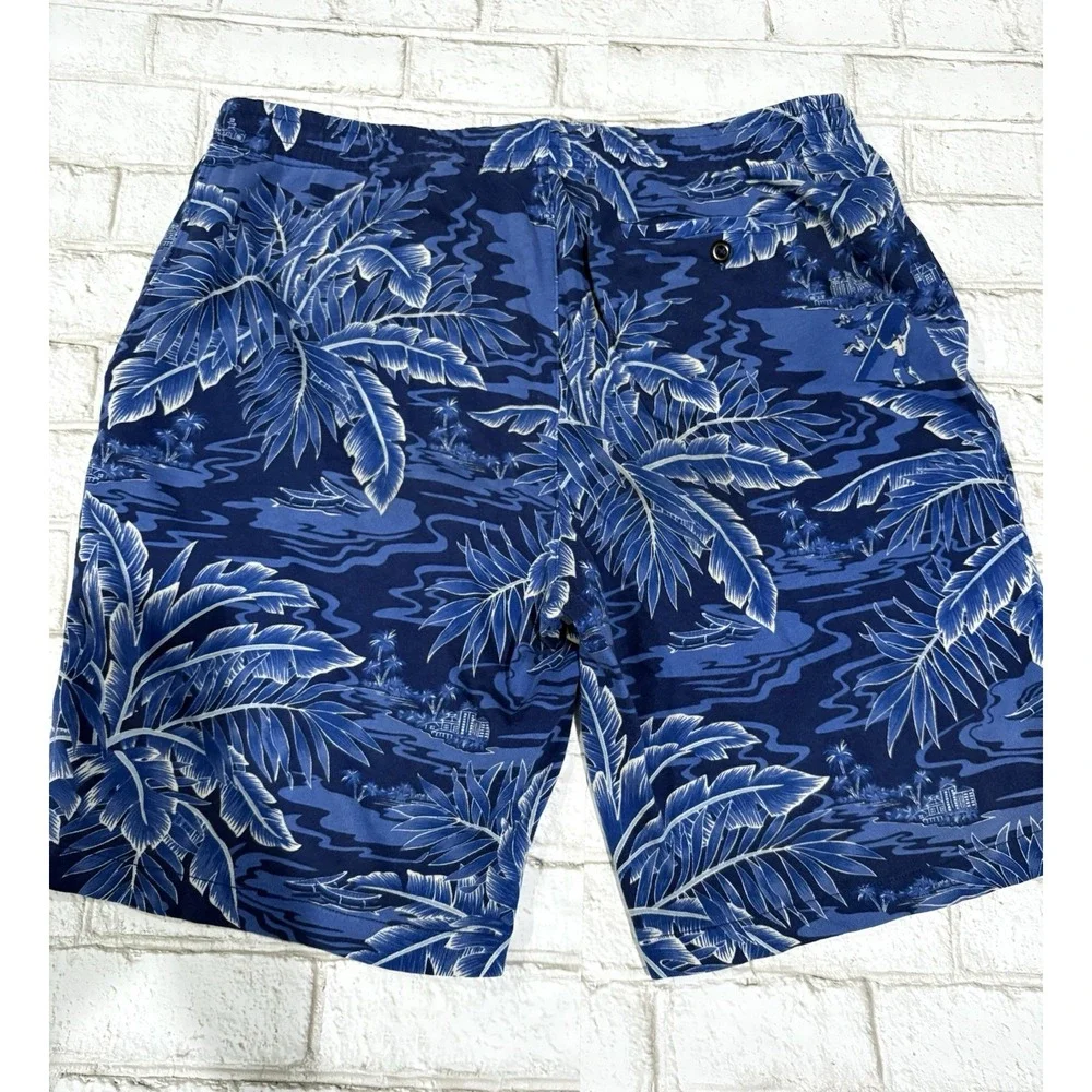 Polo Ralph‎ Lauren XL Pull On Blue Tropical Sweat Shorts